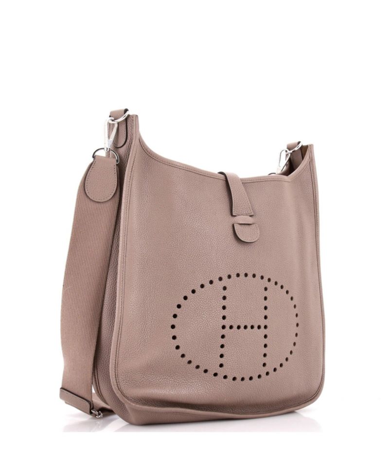 HERM&Eacute;S Evelyne Leather Large Crossbody Shoulder Bag