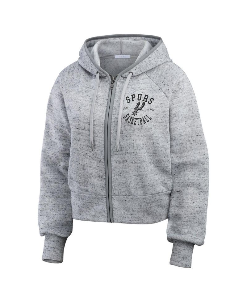 Women's Heather Gray San Antonio Spurs Speckled Radiator Full-Zip Hoodie