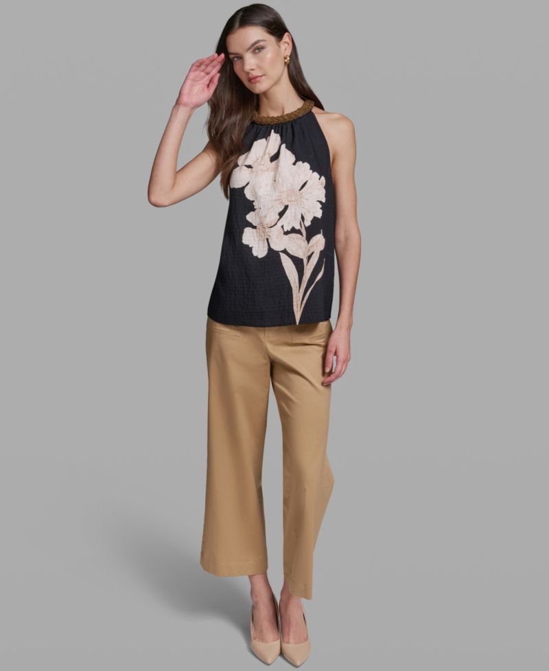 Women's Floral Print Halter Neck Top