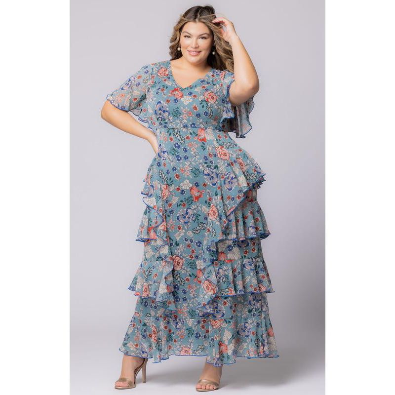 Plus Size Tour de Flounce Evening Gown