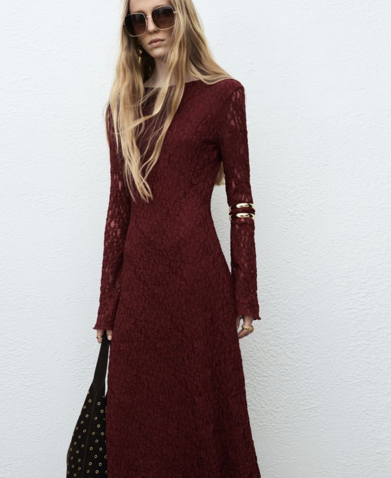 Women's Bell Sleeves Lace Dress