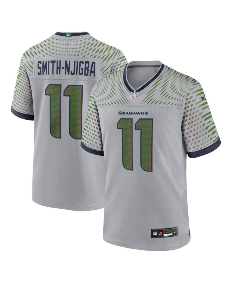 Men's Jaxon Smith-Njigba Wolf Gray Seattle Seahawks 2025 Rivalries Collection Game Jersey