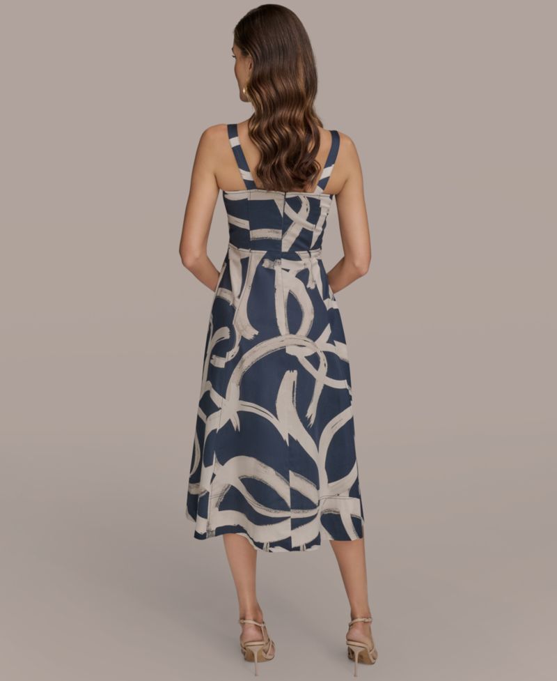 Women's Printed A-Line Midi Dress