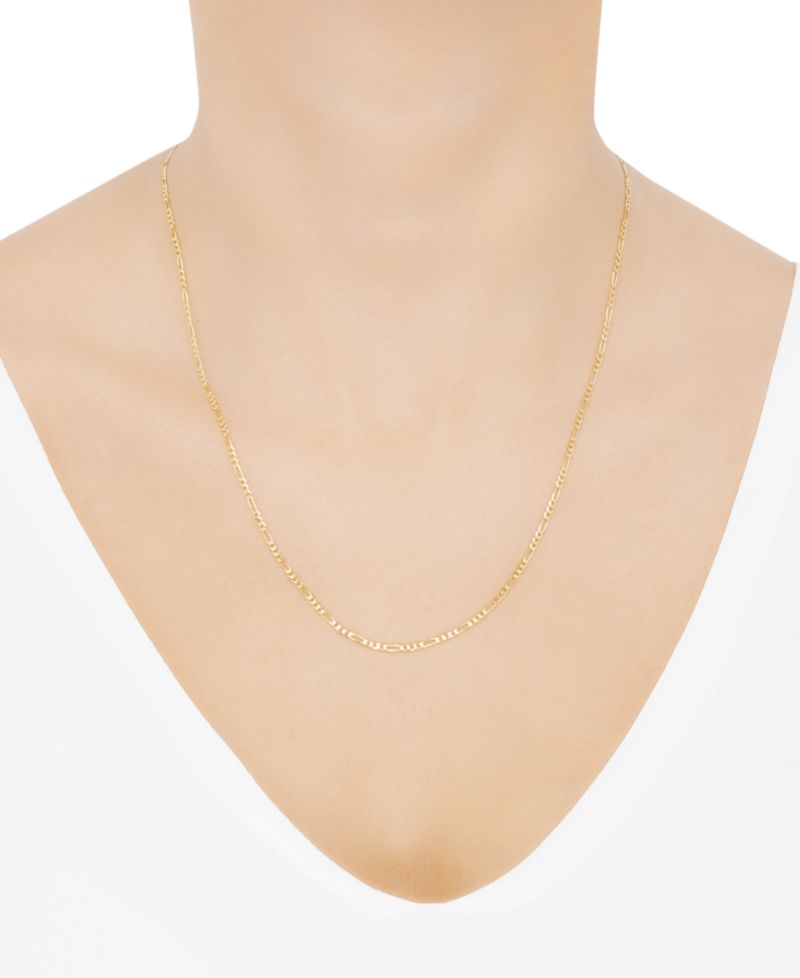 Polished Figaro Link Chain (1.85mm) Collection in 10k Gold