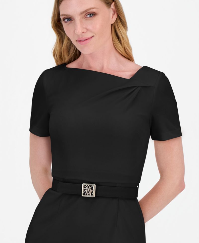 Women's Boat Neck Sheath Dress