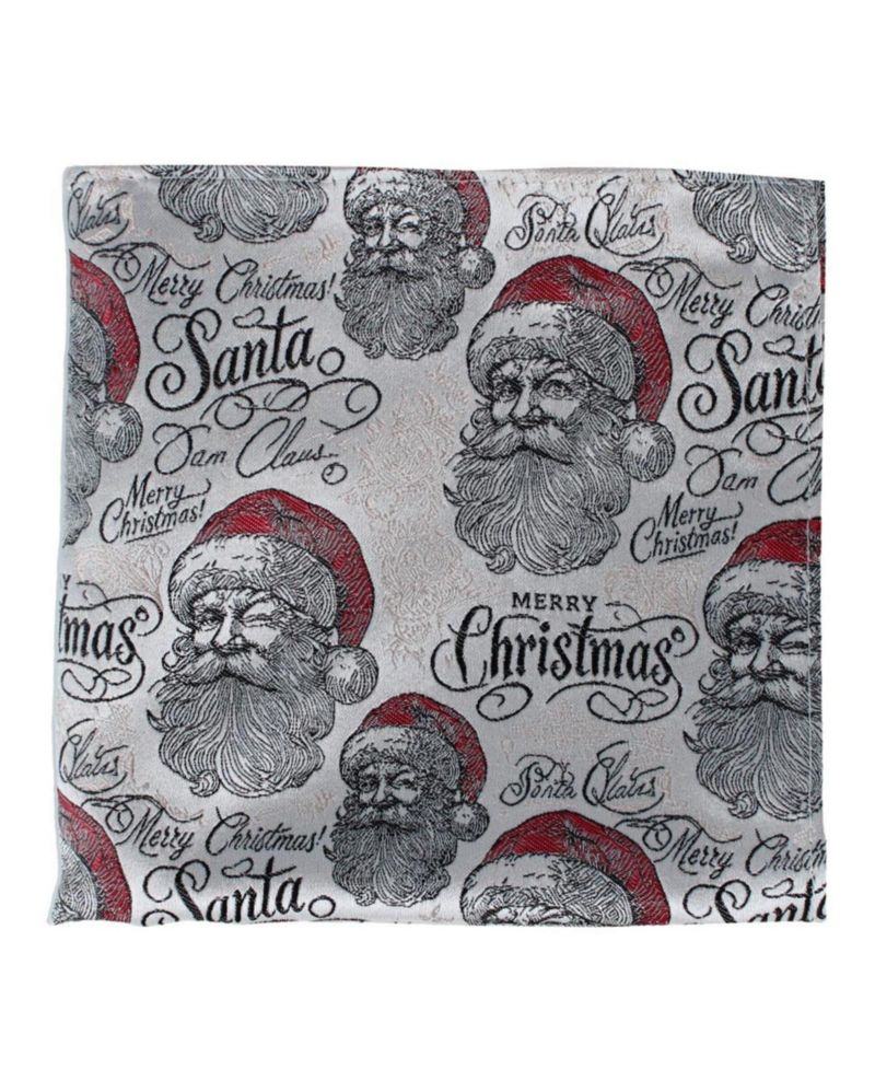 Men's Santa Claus Is Watching Silk Tie and Pocket Square Bundle