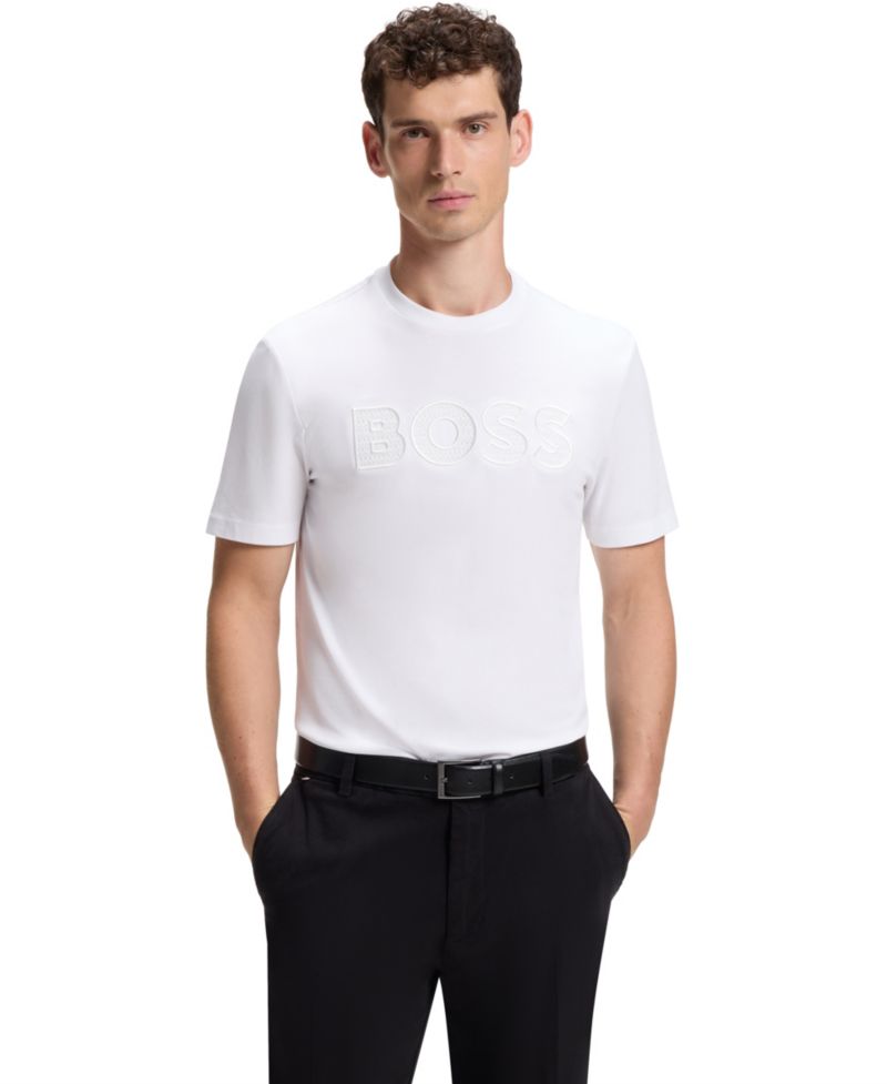 BOSS by Men's Cotton-Jersey Regular-Fit Logo T-Shirt