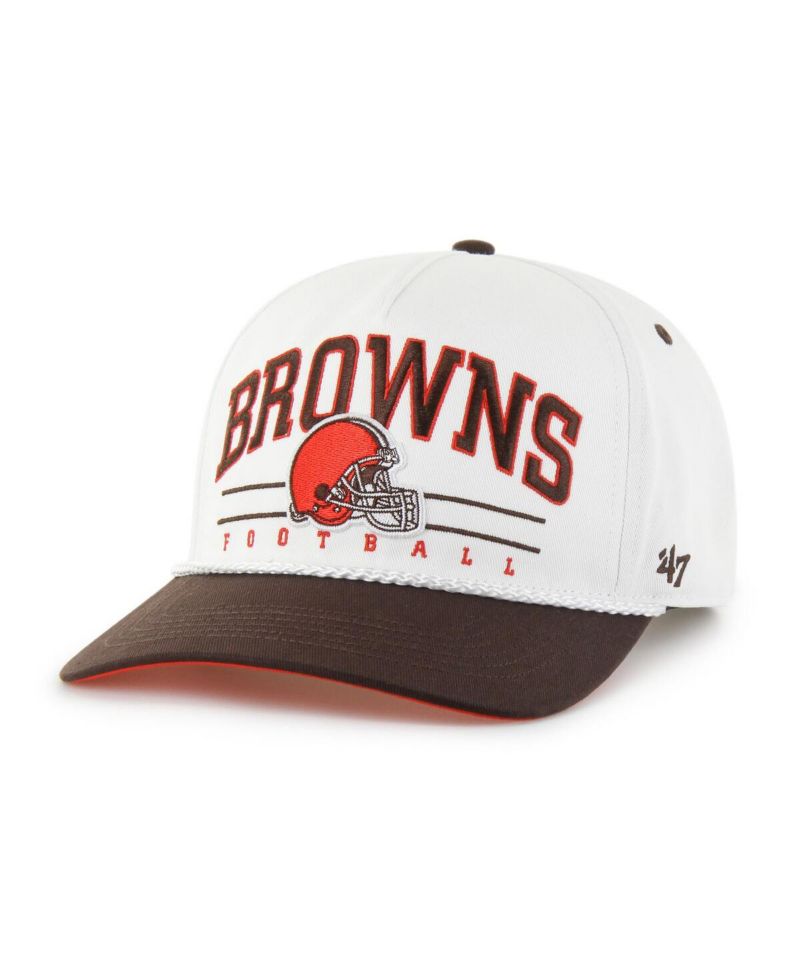 Men's White/Brown Cleveland Browns Roscoe Two-Toned Hitch Adjustable Hat