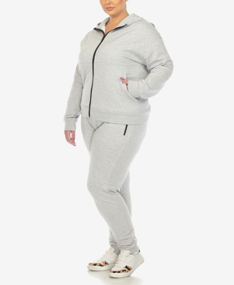Plus Size Fleece Lined 2-Piece Tracksuit Set