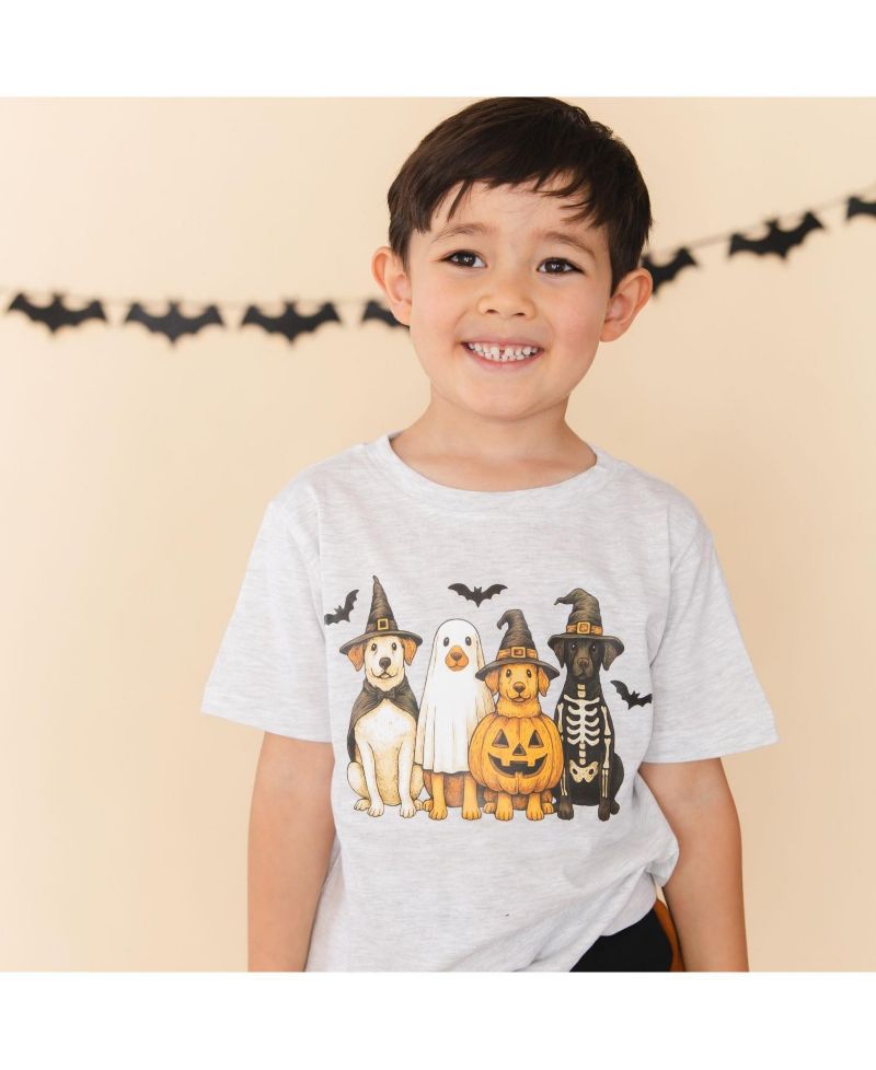 Little Boys Halloween Puppies Short Sleeve T-Shirt