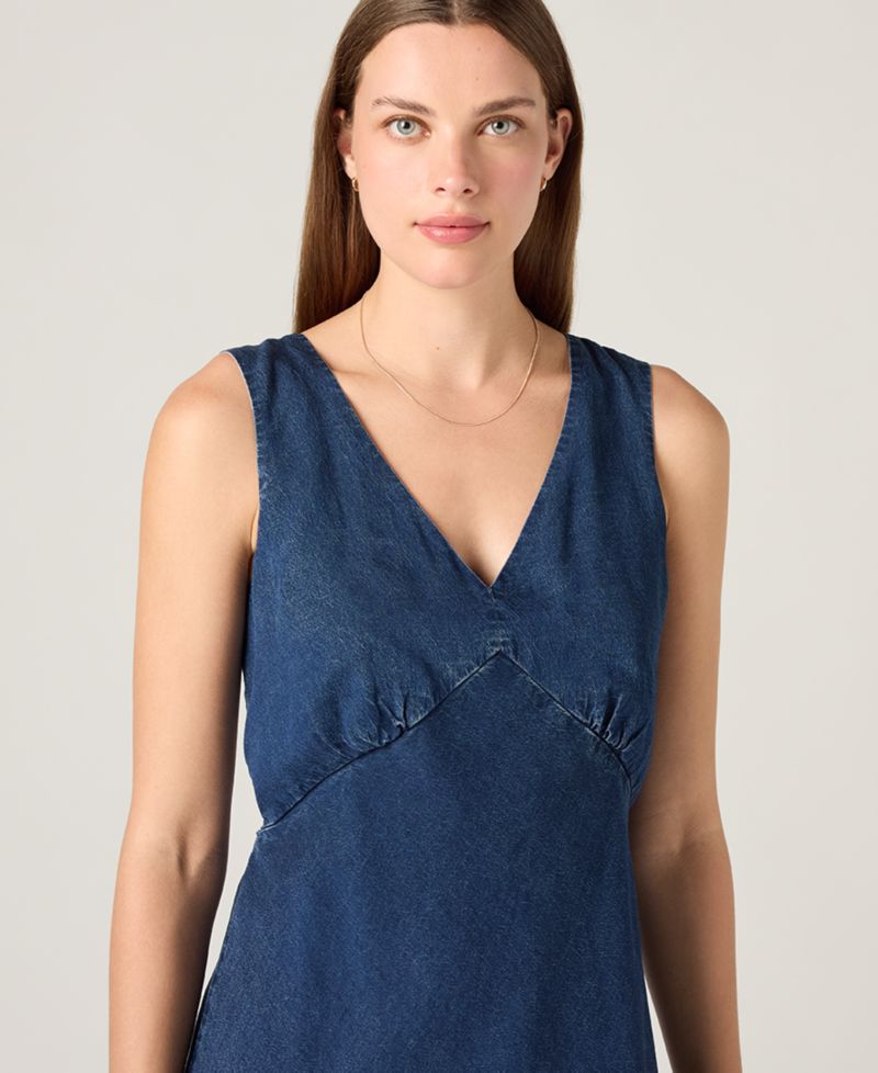 Premium Women's Brita V-Neck Sleeveless Slip Dress