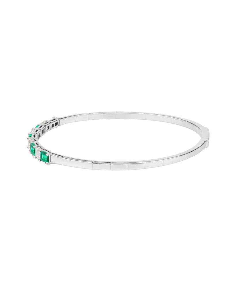 Lab Grown Emerald (1-1/3 ct. t.w.) And White Sapphire (1/3 ct. t.w.) Bracelet in Sterling Silver (Also Available in Ruby)