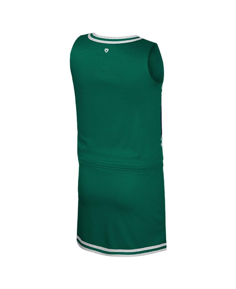 Big Girls 2-Piece Green Michigan State Spartans Cheerleader Top and Skirt Set
