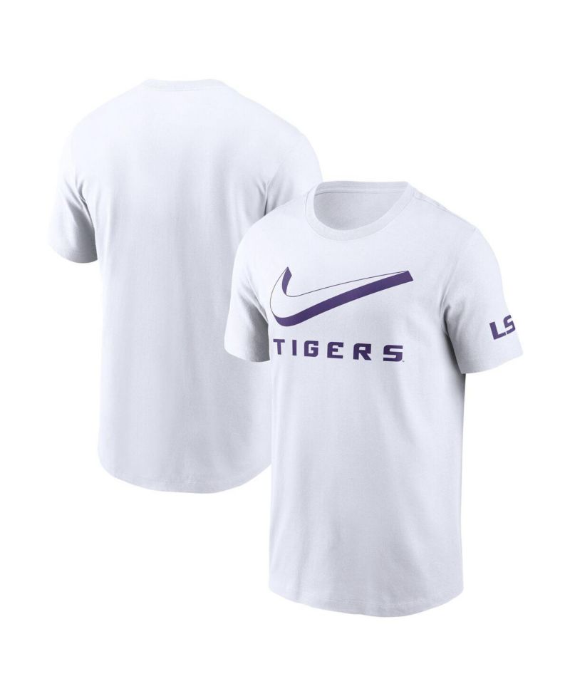 Men's White LSU Tigers Primetime 2-Hit Swoosh T-Shirt