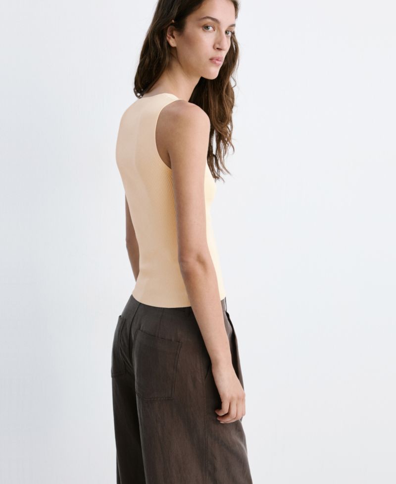 Women's Beads Ribbed Top
