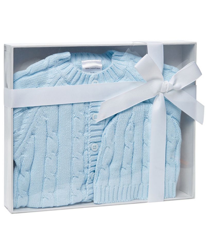 Cable Knit Baby Cardigan with Beanie