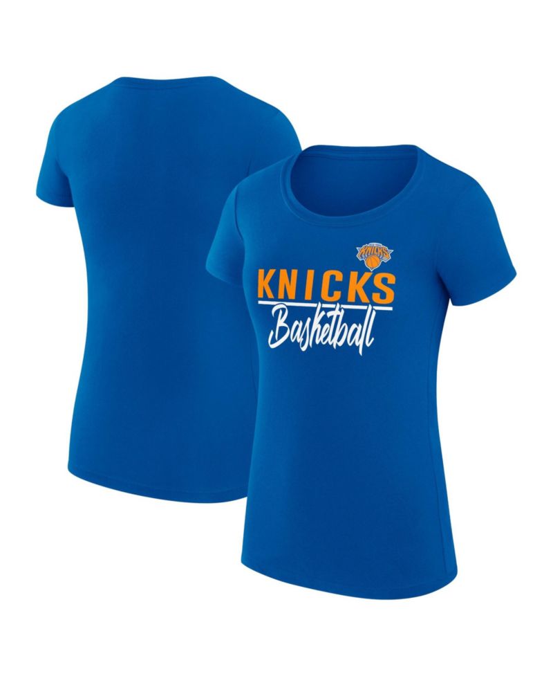 Women's Blue New York Knicks Super-Slim Fit Lightweight Team Sport V-Neck T-Shirt