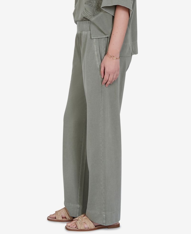 Petite Snow Wash Elastic Waistband Pants