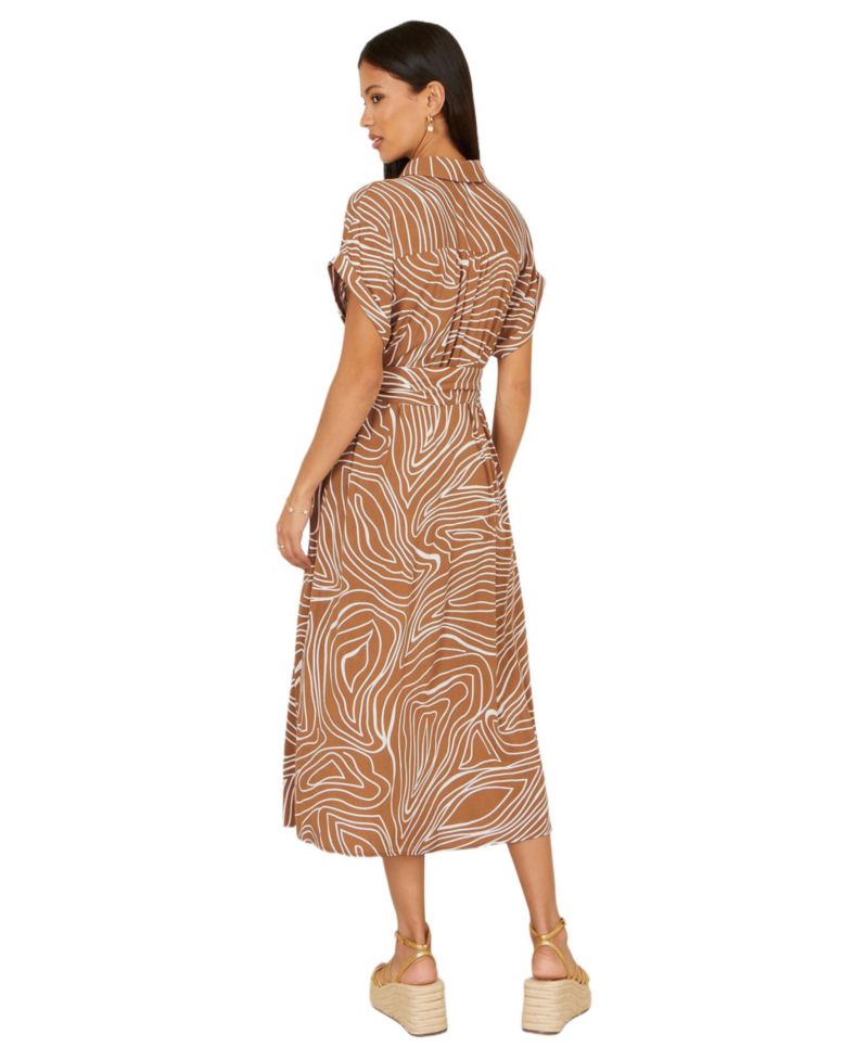 Women's Abstract Swirl Print Relaxed Midi Dress