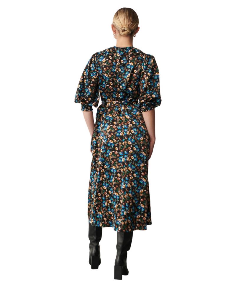 Women's Kiera Floral-Print Midi Short-Sleeve Dress