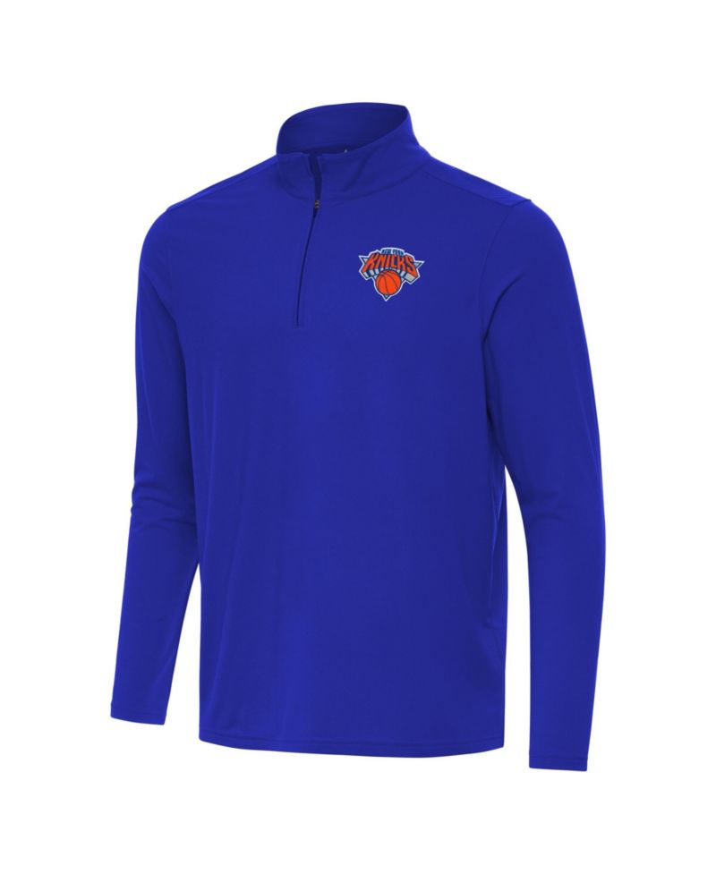 Men's Royal New York Knicks Intent Quarter-Zip Sweatshirt