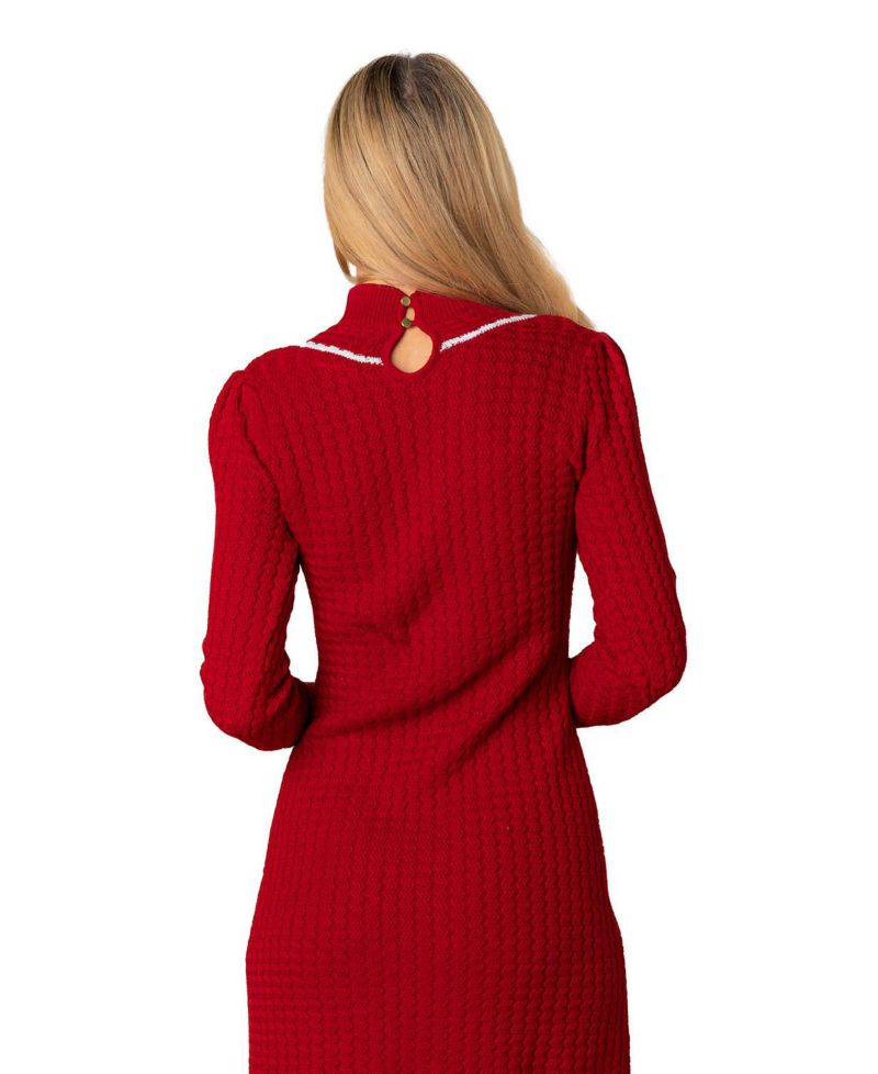 Women's Hope and Henry Organic Mock Neck Cable Sweater Dress