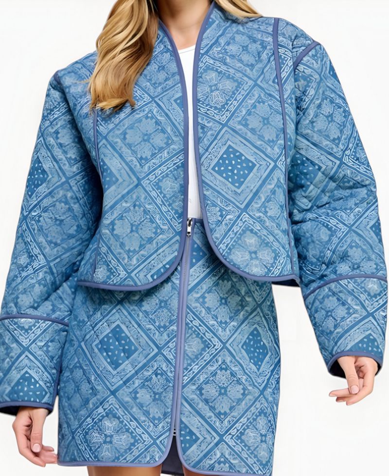 Women's Diamond Quilted Open-Front Jacket
