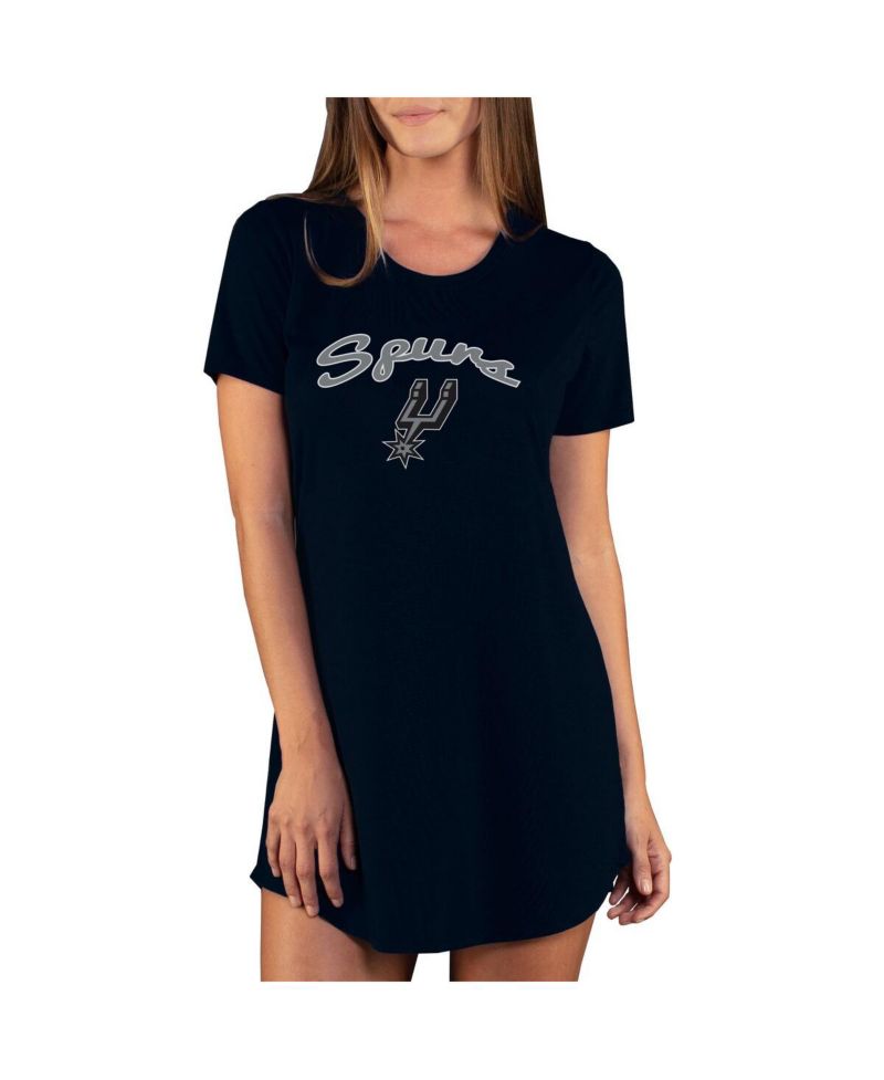 Women's Black San Antonio Spurs Marathon Knit Nightshirt