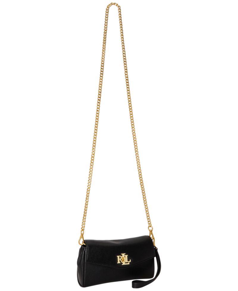Turnlock Leather Wristlet Crossbody