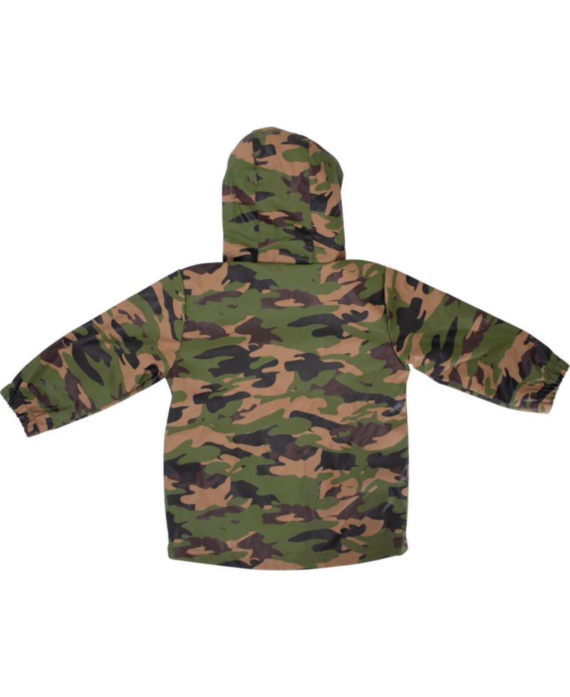 Toddler Little Boy's and Big Boy's Camo Rain Coat