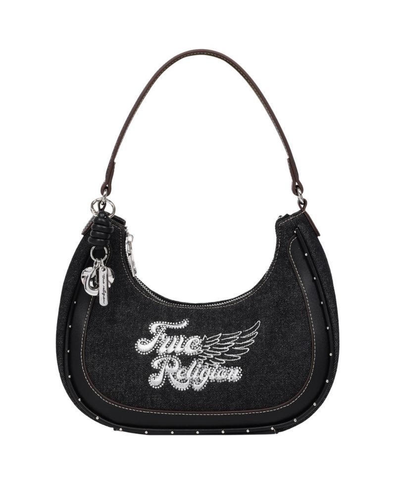 Wing Motif Hobo Bag with Trim