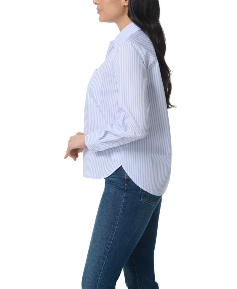 Women's Cotton Point-Collar Long-Sleeve Shirt