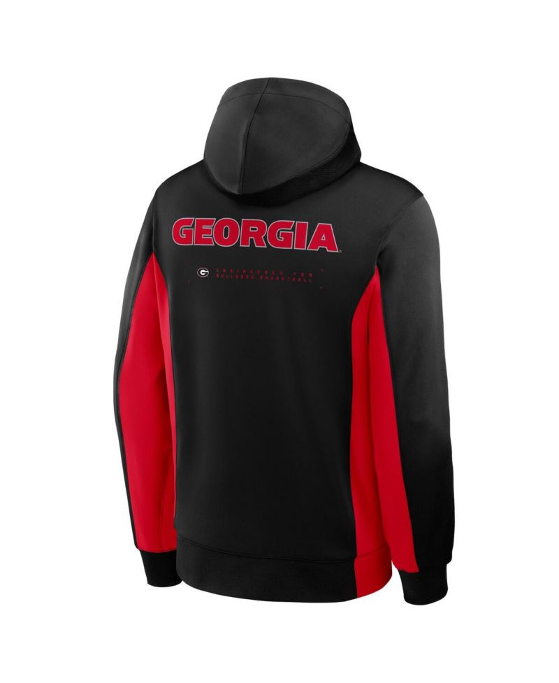 Men's Black/Red Georgia Bulldogs Dri-FIT Game Full-Zip Hoodie Jacket