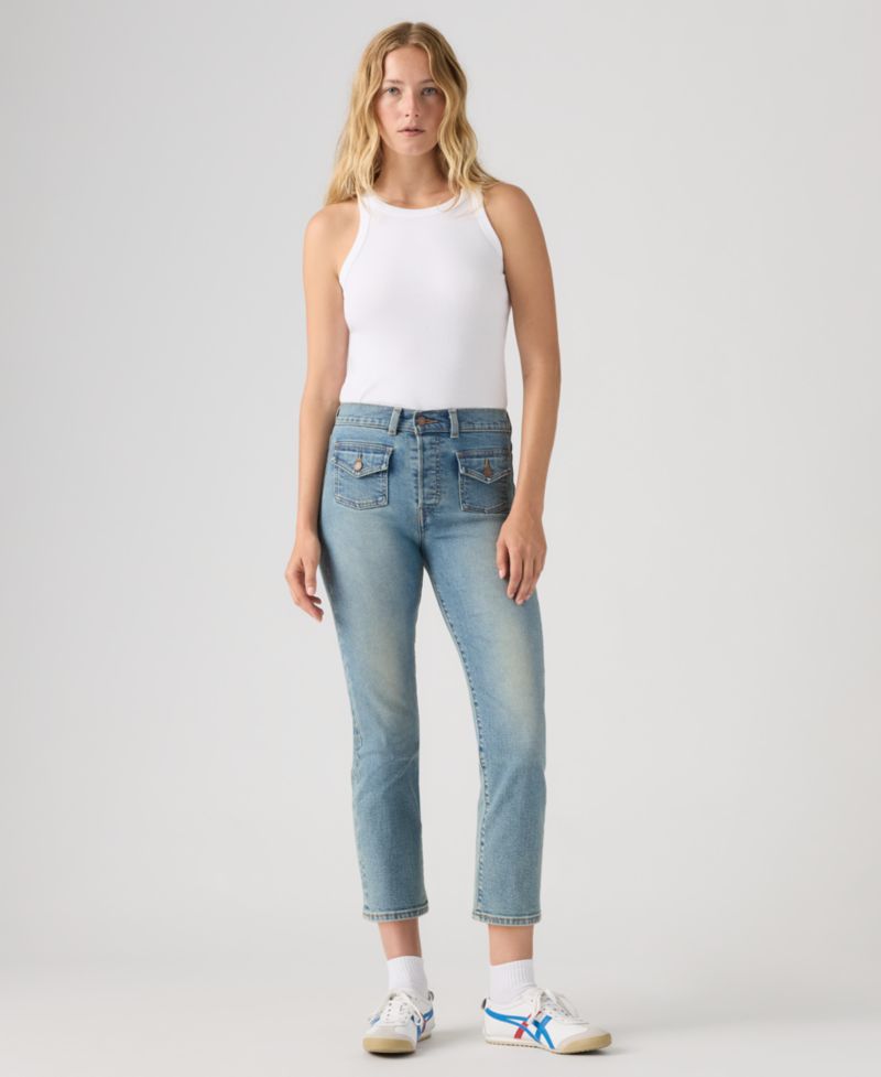 Women's Wedgie Straight-Leg High-Rise Cropped Jeans
