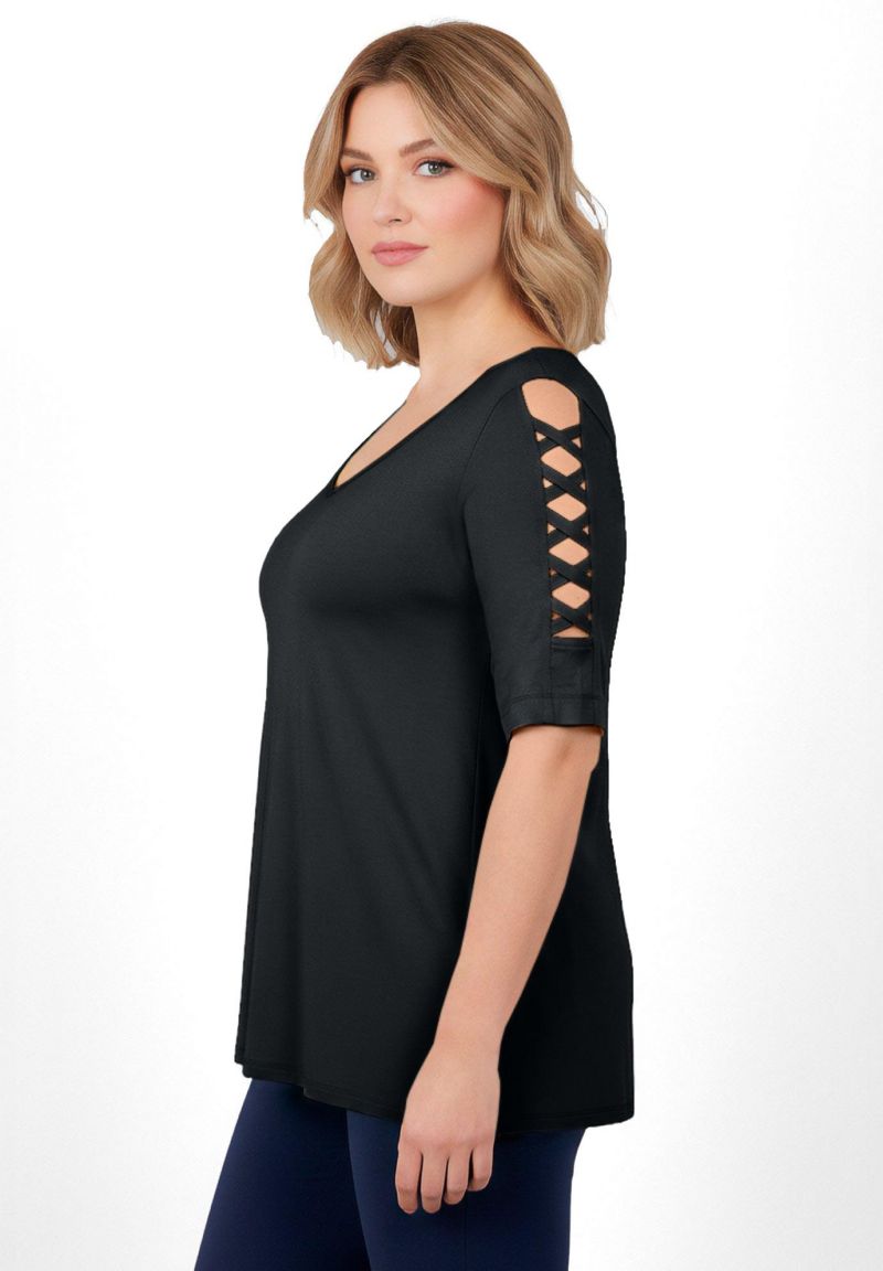 Women's Lattice Sleeve Tunic