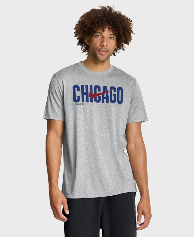 Men's Heather Gray Chicago Cubs Swoosh Legend Dri-FIT T-Shirt