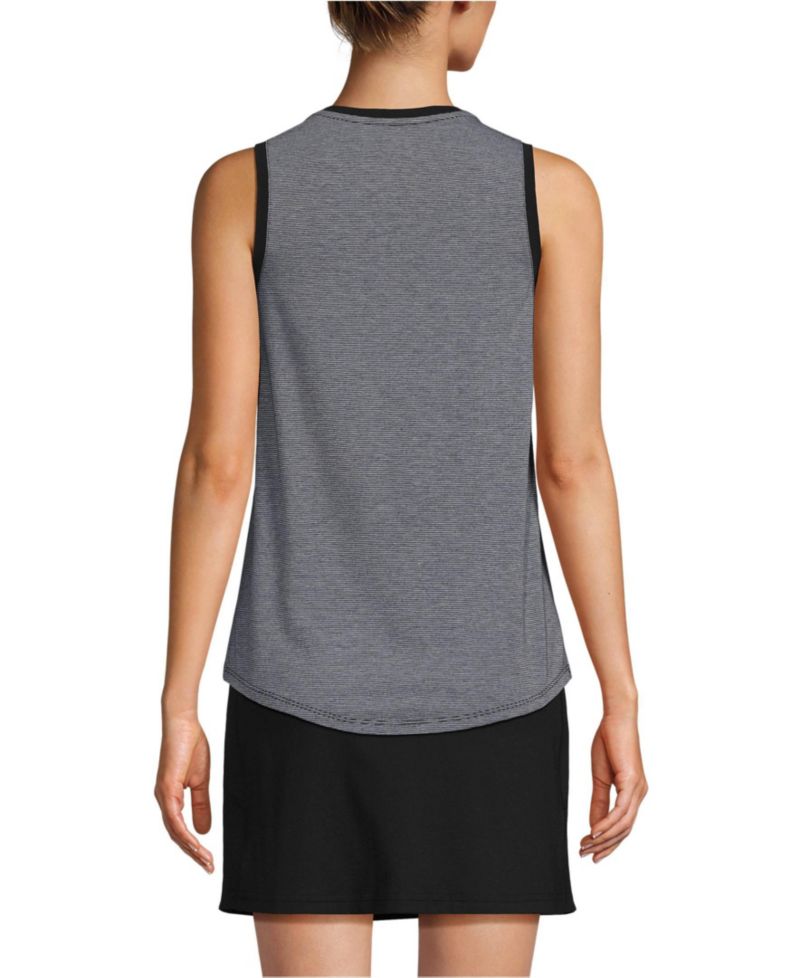 Women's Sleeveless Power Performance Scoop Neck Curved Hem Tunic Tank