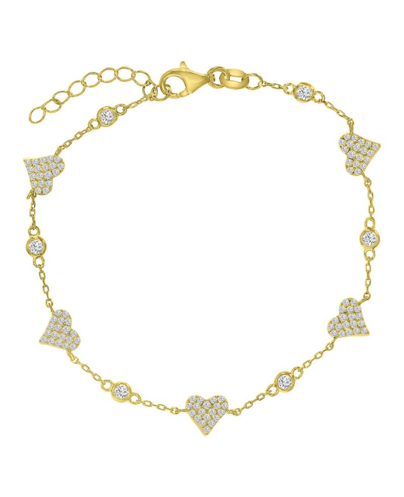 14k Gold-Plated Casual Heart Fashion Bracelet