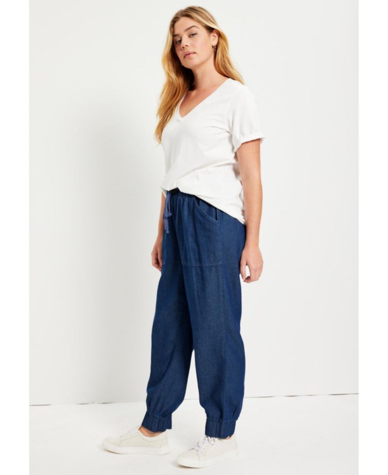 Women's Drawstring Denim Jogger