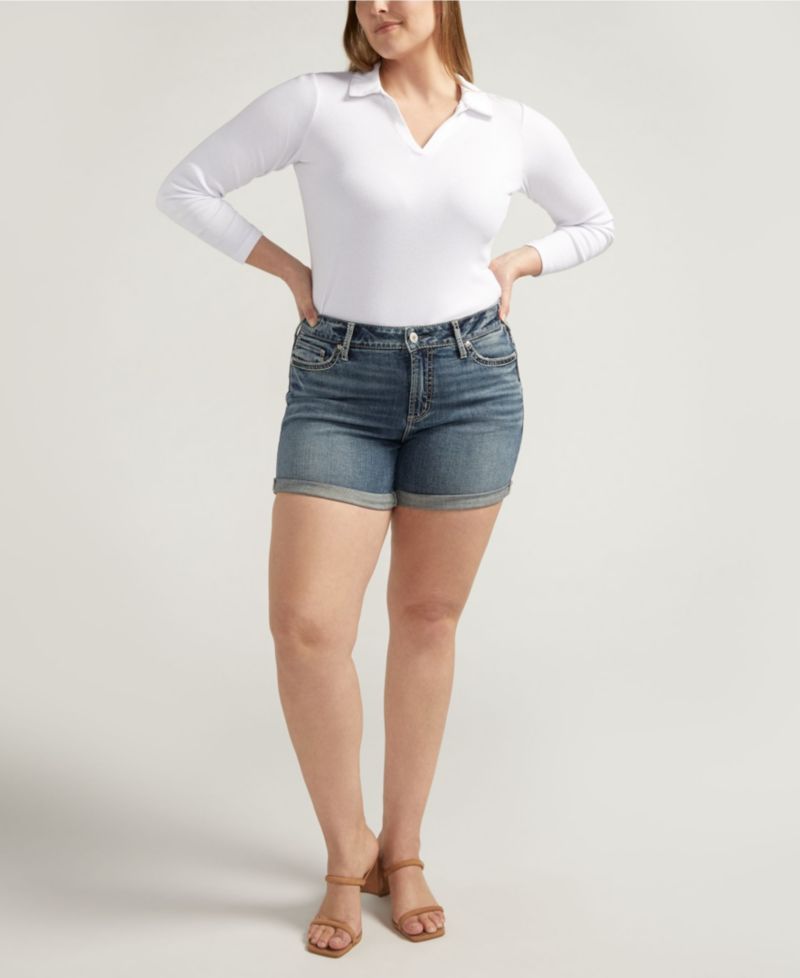 Plus Size Suki Mid Rise Curvy Fit Shorts
