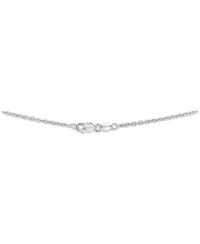 Cultured Freshwater Pearl (8mm) & Diamond Accent Orbital Teardrop 18" Pendant Necklace in Sterling Silver