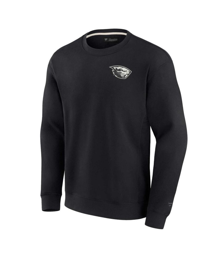 Men's and Women's Black Oregon State Beavers Super Soft Pullover Crew Sweatshirt