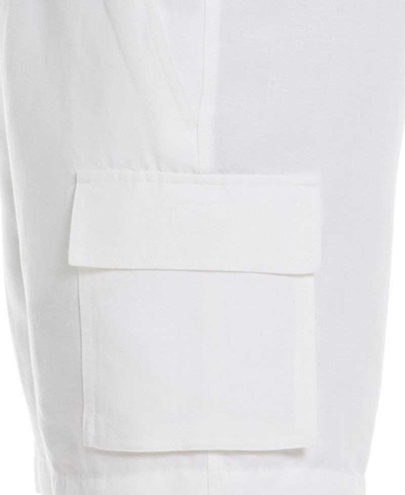 Men's 8" Drawstring Linen Cargo Shorts