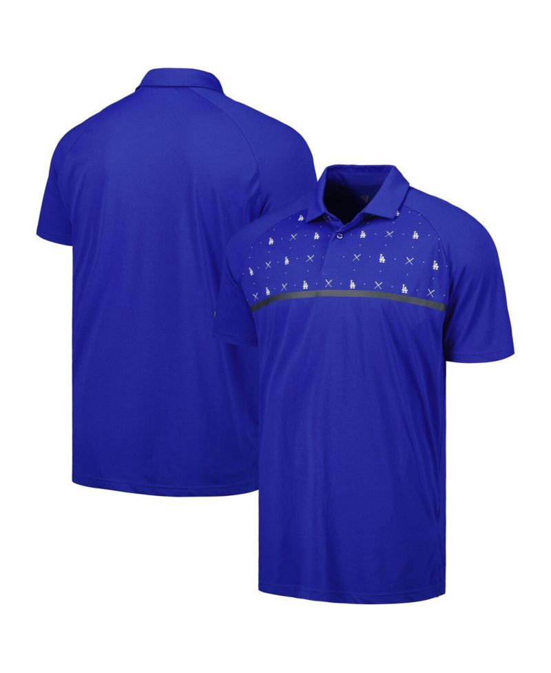 Men's Royal Los Angeles Dodgers Sector Batter Up Raglan Polo Shirt