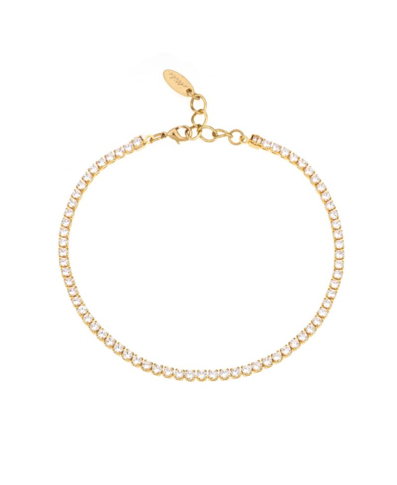 18K Gold Plated Simple and Dainty Cubic Zirconia Anklet