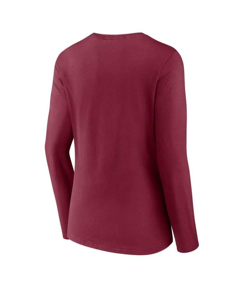 Women's Burgundy Washington Commanders Hometown Sweep Long Sleeve V-Neck T-shirt