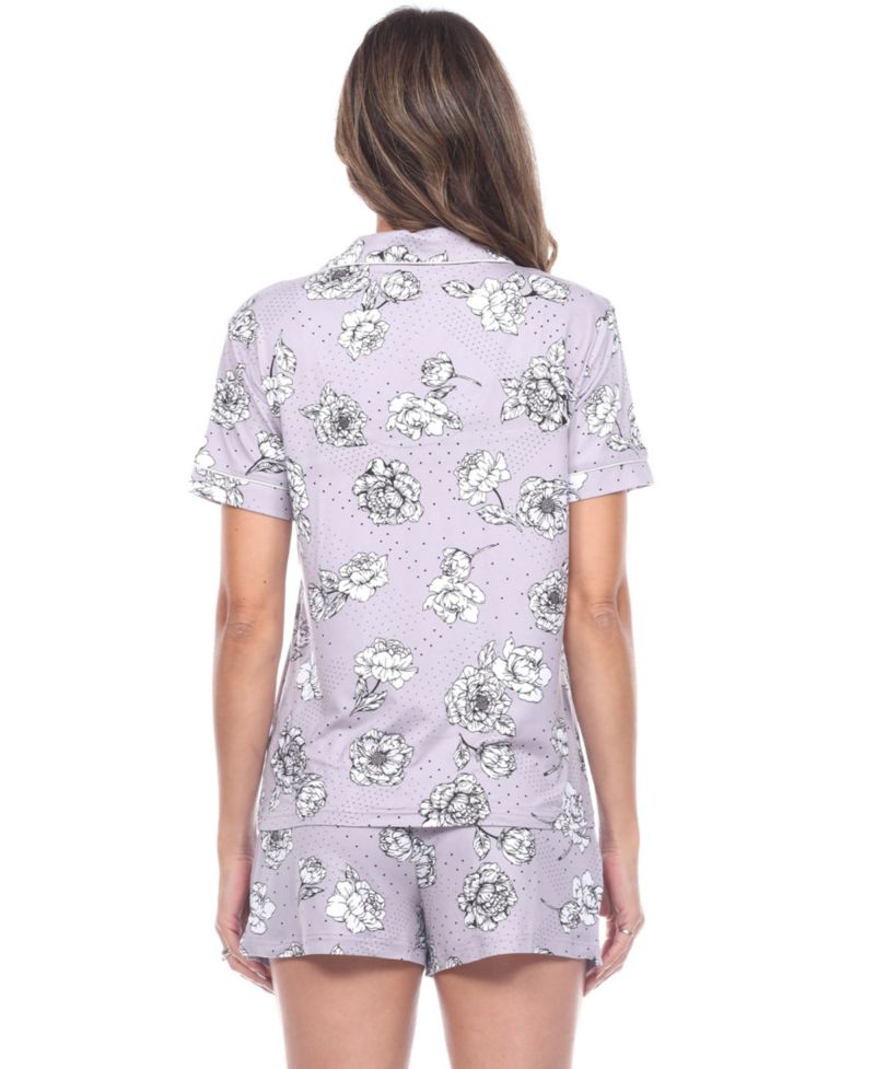 Women's Short Sleeve Floral Pajama Set, 2-Piece