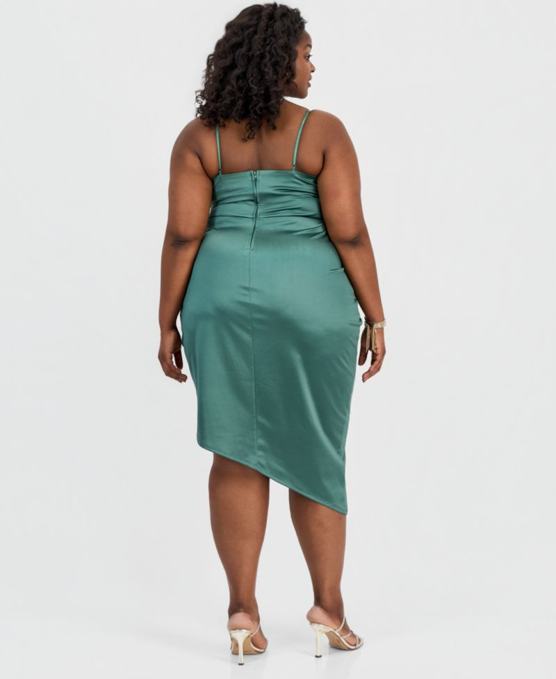 Trendy Plus Size Asymmetric Sleeveless Bodycon Dress