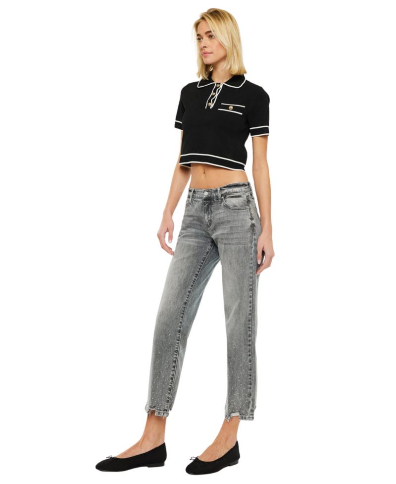 Women's Chai Mid-Rise Cropped Straight Jeans