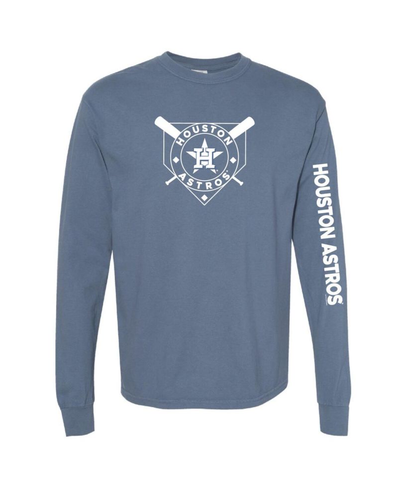 Women's Navy Houston Astros Pigment Dye Long Sleeve T-Shirt